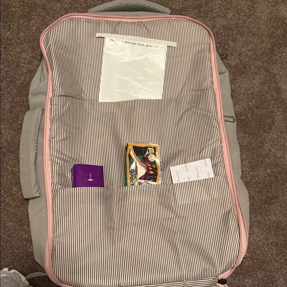 Stylish Gray and Pink Backpack - Picture 8 of 13